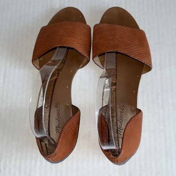 Madewell Thea D’Orsay Burnt Orange Snakeskin Textured Flats - Picture 10 of 13